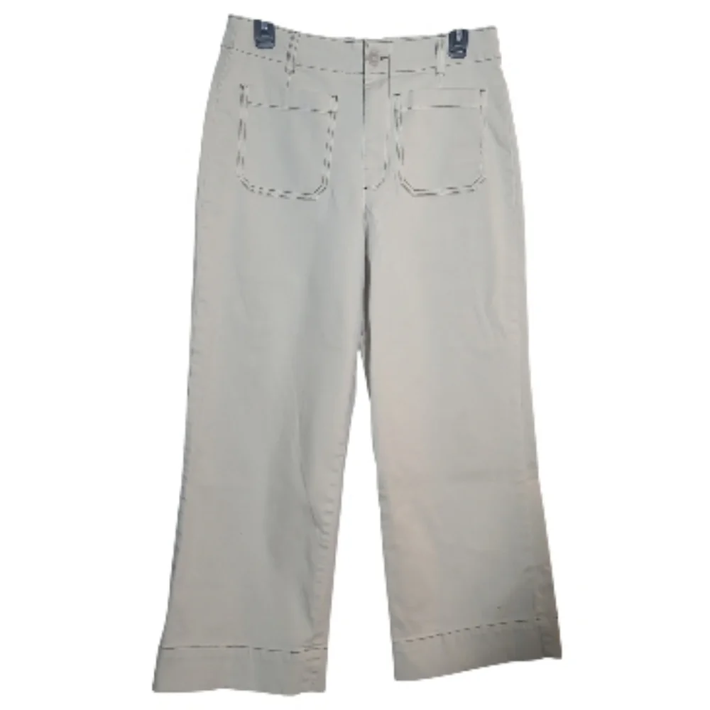 Bagatelle 12 Ivory High Rise Wide Leg Crop Neutral Scandi Girl Y2K Coastal